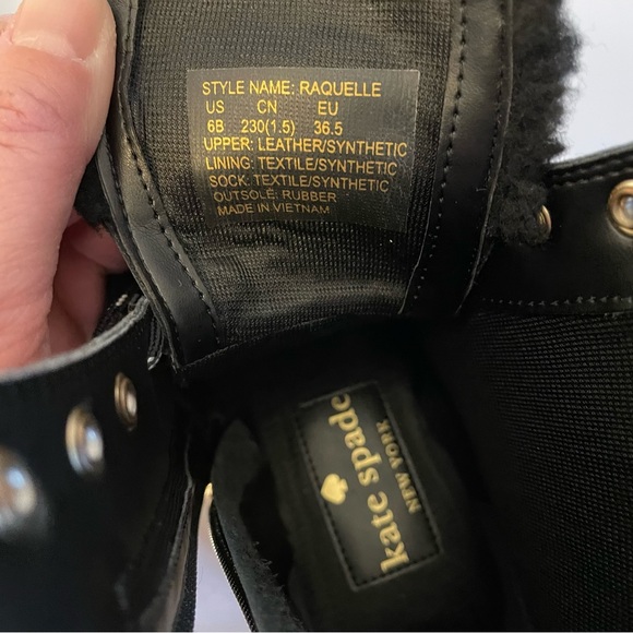 NWOB Kate Spade Combat Boots Sherpa Trim - Picture 6 of 10